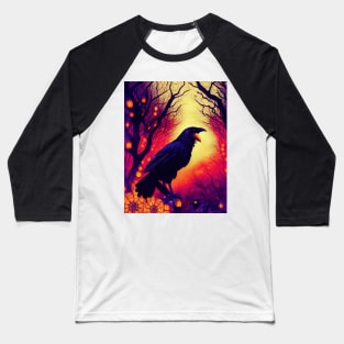 Crow halloween pumpkin Baseball T-Shirt